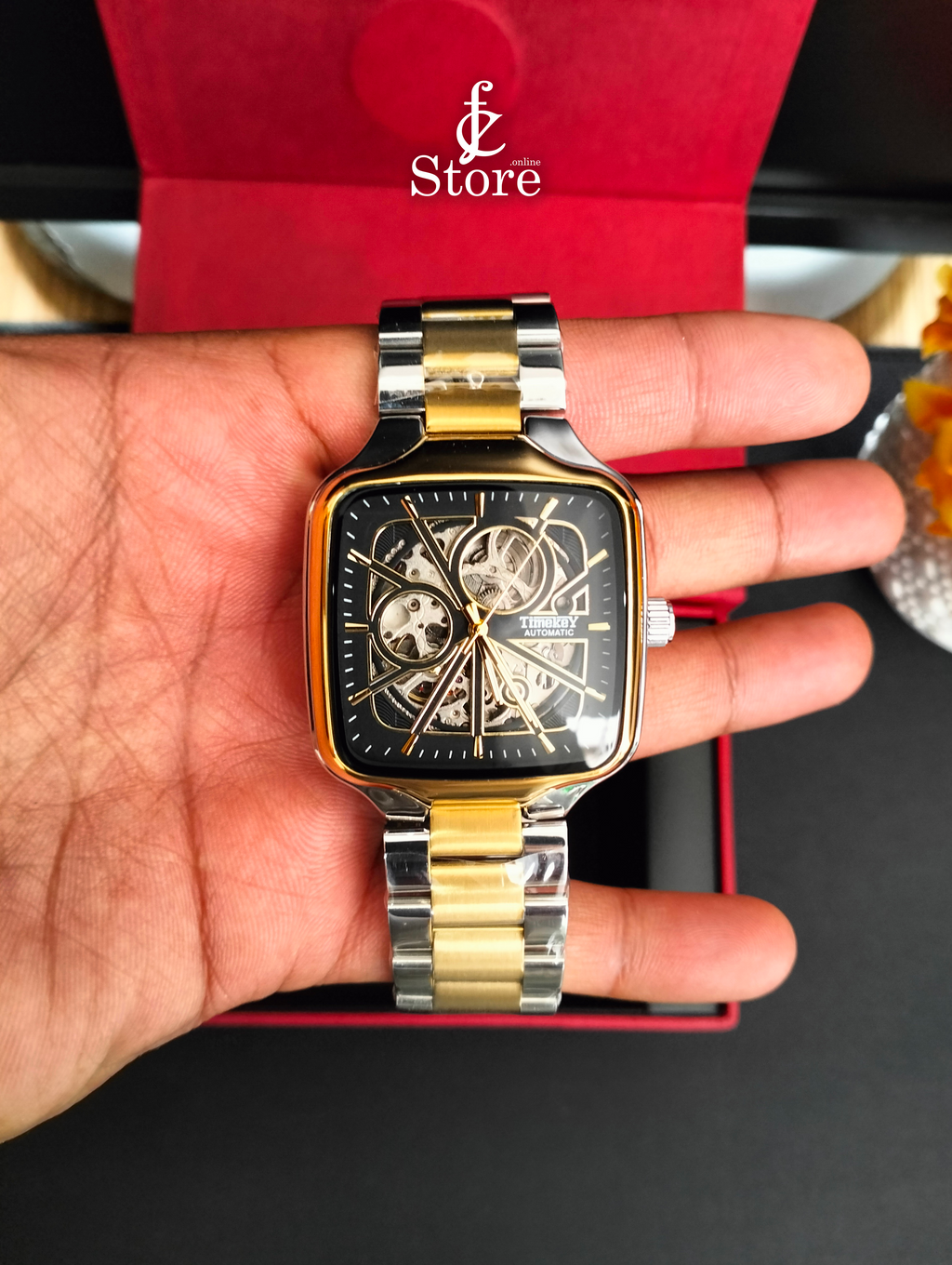 Timekey Automatic Skeleton Square Watch