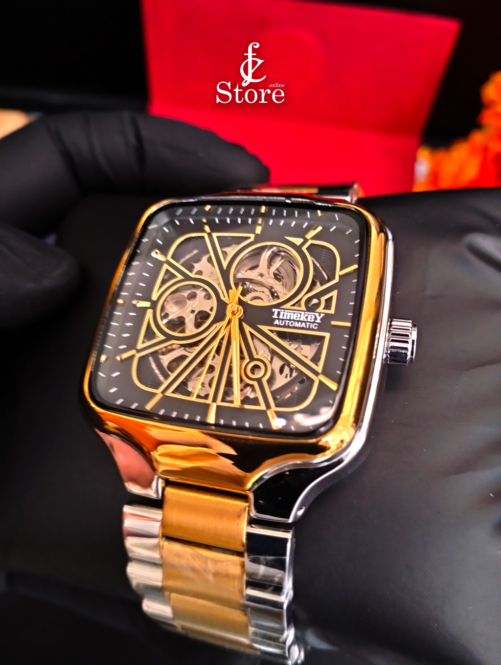 Timekey Automatic Skeleton Square Watch