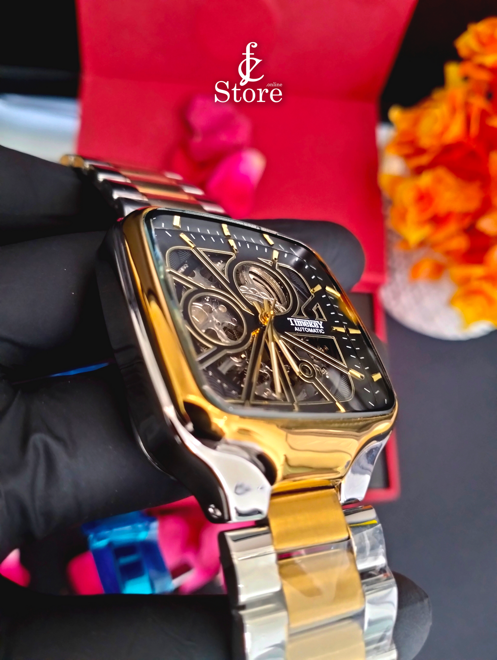 Timekey Automatic Skeleton Square Watch