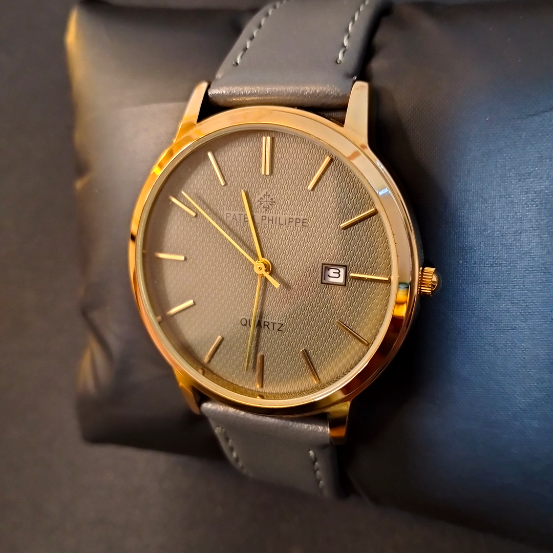 Patek Philippe Leather Band Men Watch