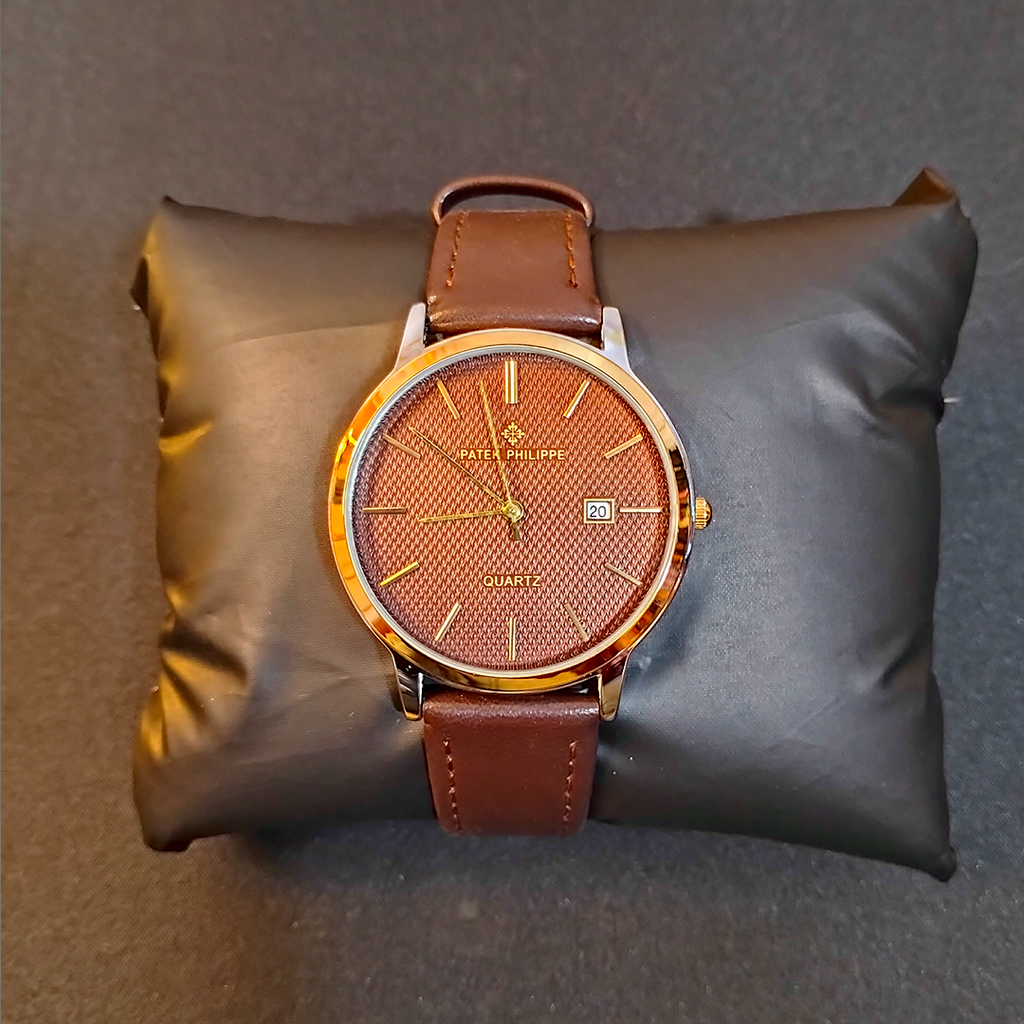 Patek Philippe Leather Band Men Watch