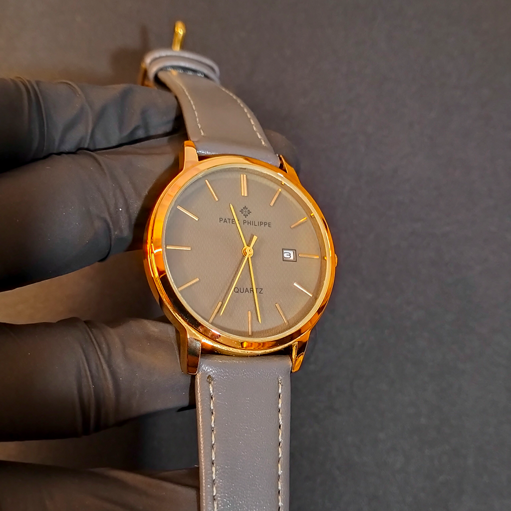 Patek Philippe Leather Band Men Watch