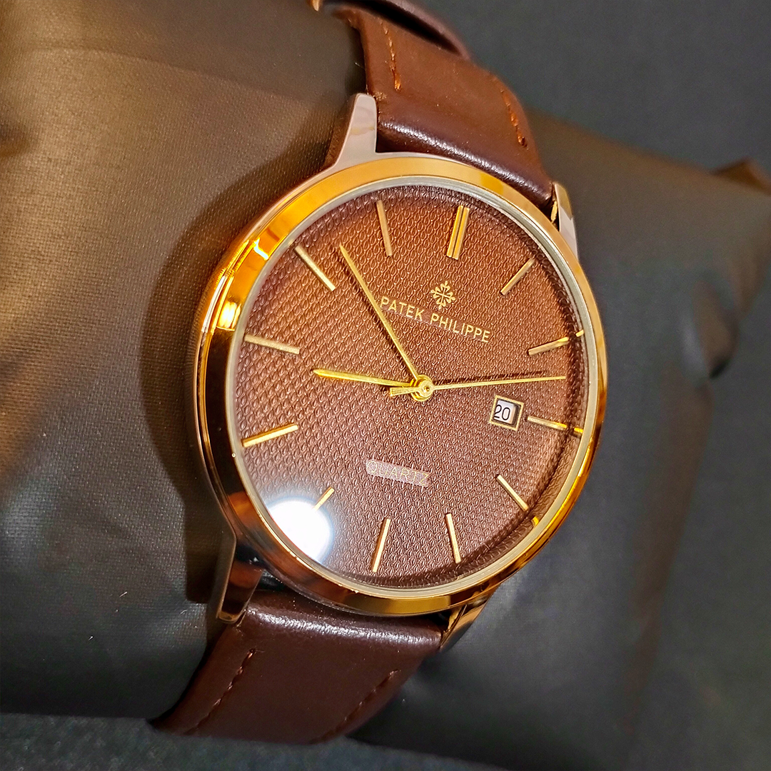 Patek Philippe Leather Band Men Watch