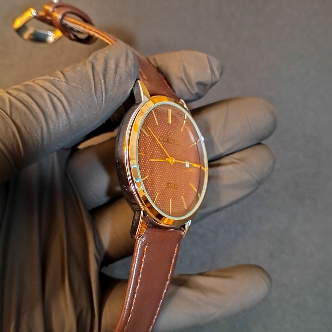Patek Philippe Leather Band Men Watch