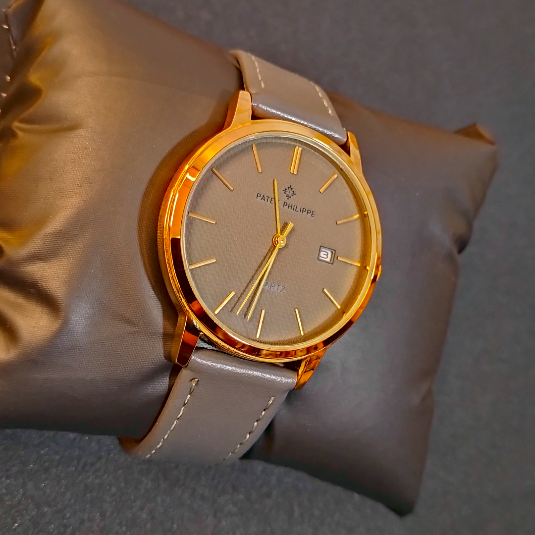 Patek Philippe Leather Band Men Watch